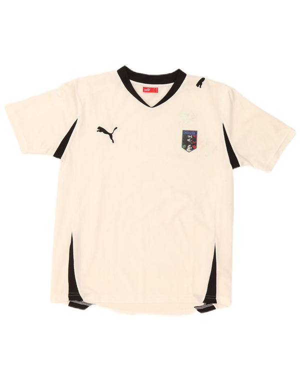 Puma T-Shirt für Jungen, 13–14 Jahre, weißes Farbblockdesign