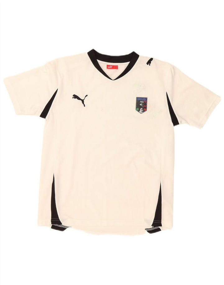 Puma T-Shirt für Jungen, 13–14 Jahre, weißes Farbblockdesign