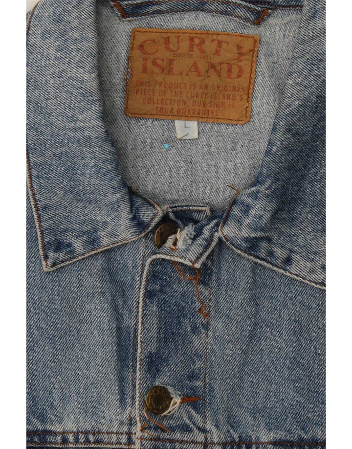 Vintage Herren Jeansjacke UK 40 Große blaue Baumwolle