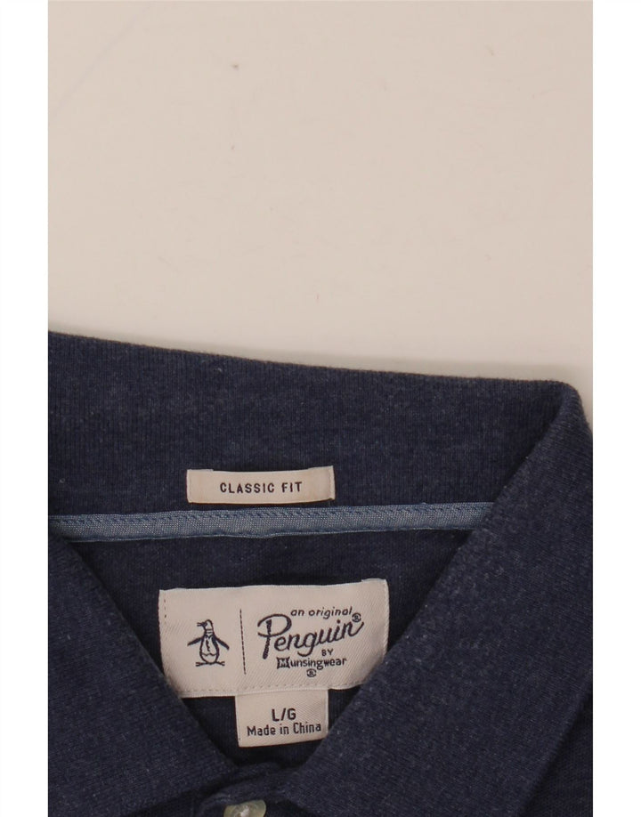 PENGUIN Herren-Poloshirt mit klassischer Passform, Größe L, Marineblau