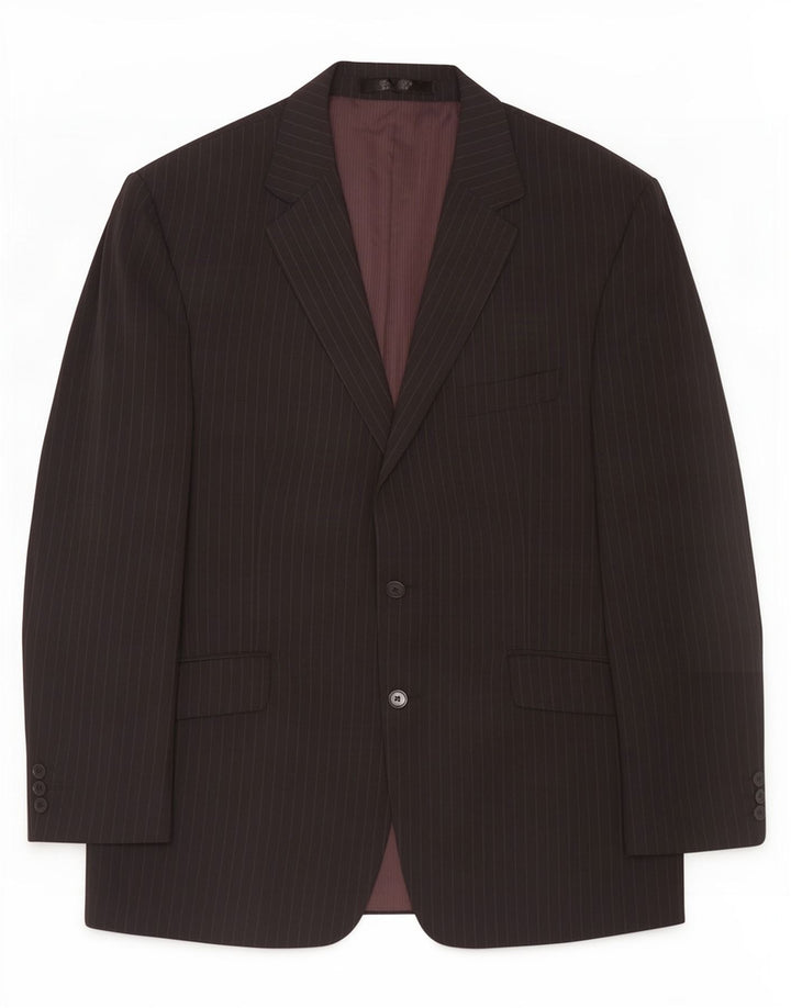 Marks & Spencer Herren-Blazer mit 2 Knöpfen, Gr. 42, Größe L, Schwarz, Nadelstreifen