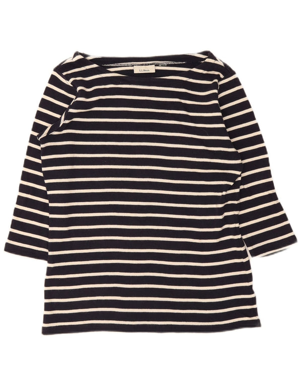 L.L.Bean Damen-Top, 3/4-Ärmel, UK-Gr. 14, Mittel, Marineblau, gestreift