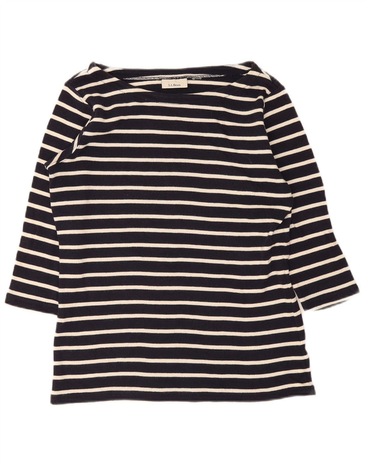 L.L.Bean Damen-Top, 3/4-Ärmel, UK-Gr. 14, Mittel, Marineblau, gestreift