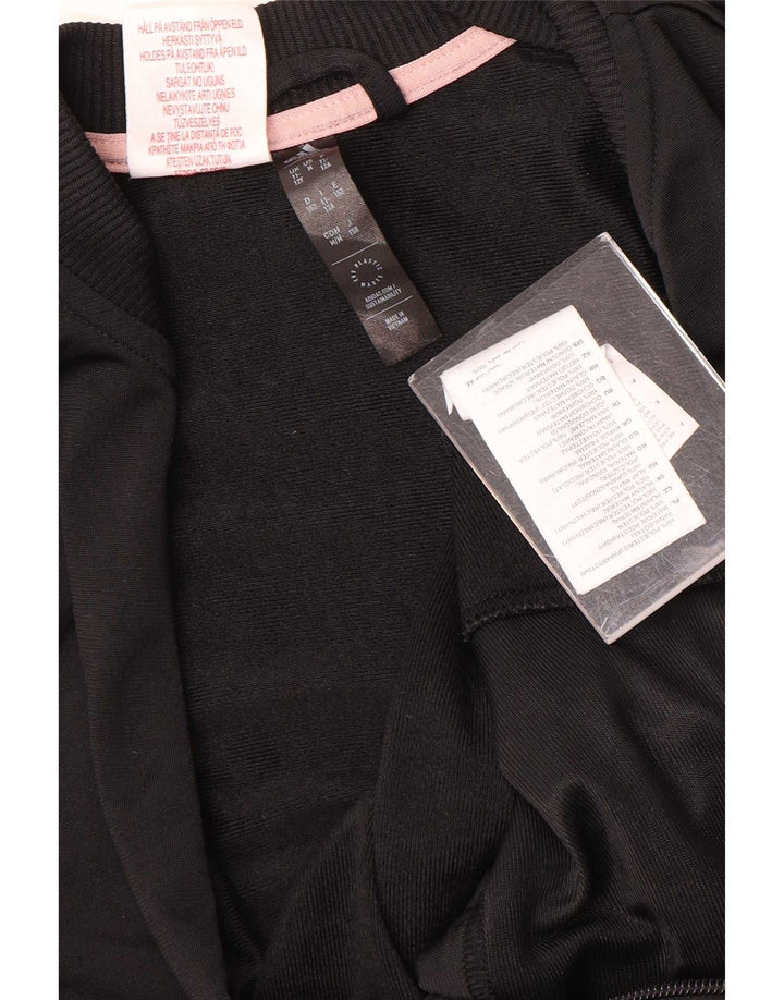 Adidas Mädchen-Trainingsanzug-Top-Jacke, 11–12 Jahre, schwarzes Polyester