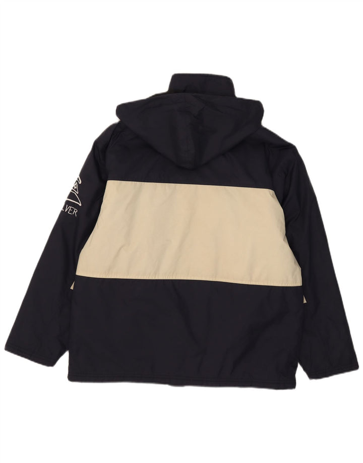 Quiksilver Jungen-Regenjacke mit Grafik, 13–14 Jahre, Marineblau, Farbblock