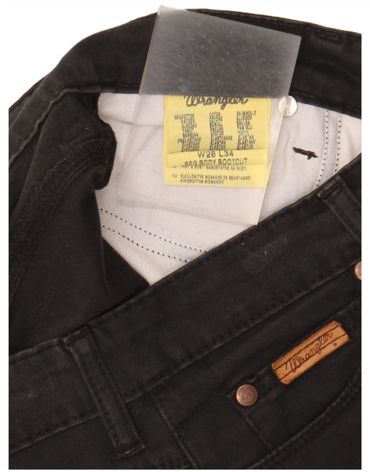 WRANGLER Damen Bootcut Jeans W28 L30 Schwarze Baumwolle