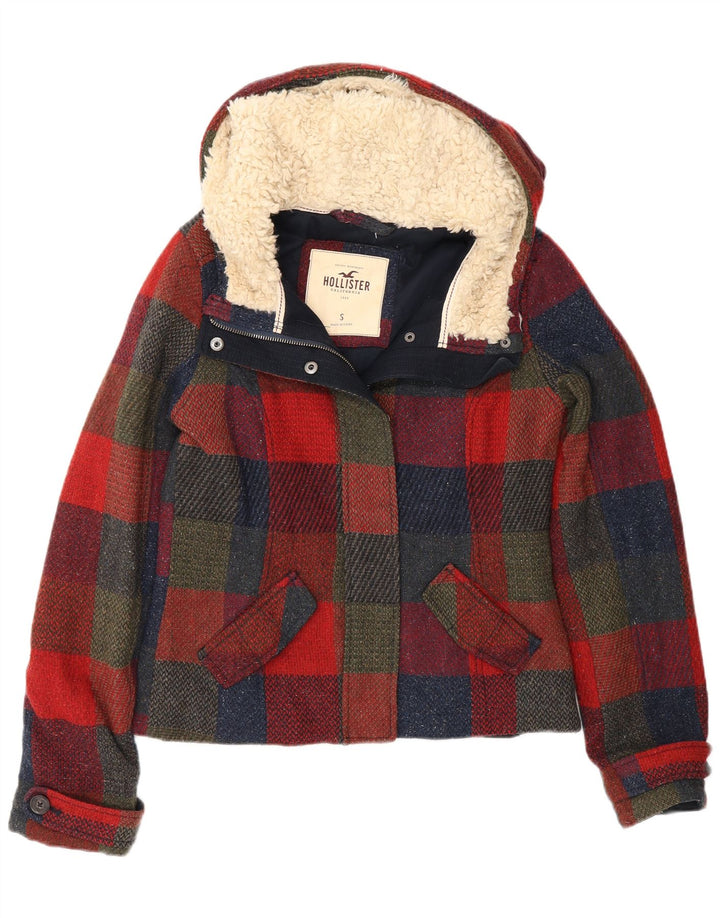 Hollister Damen-Windbreakerjacke mit Kapuze, Gr. 10, klein, mehrfarbig, kariert