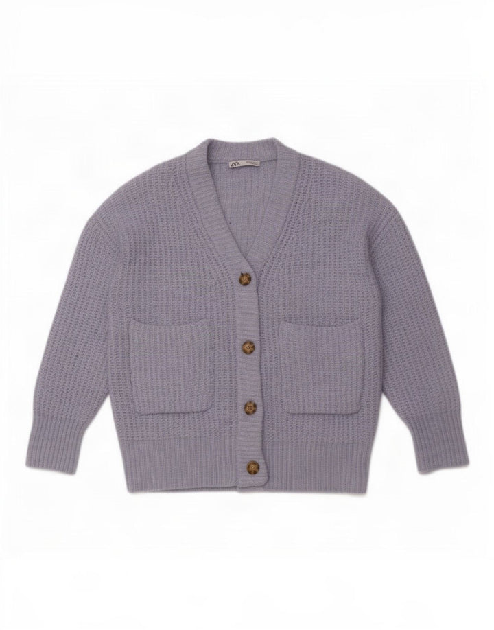Zara Damen-Strickjacke in Übergröße, UK 14, Mittelblau, Polyester