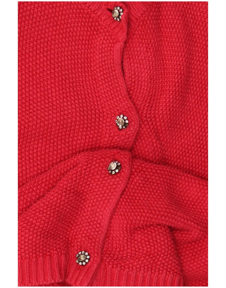 Zara Damen-Cardigan-Pullover UK 10 Kleine rote Viskose
