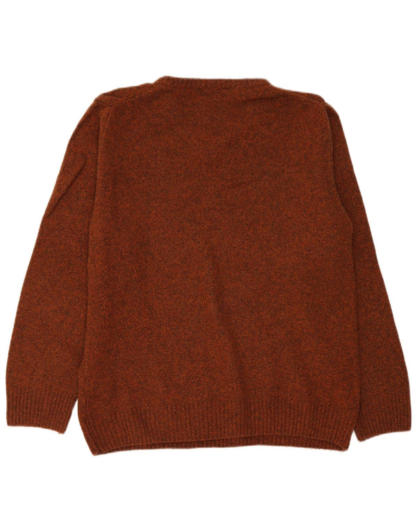 Harmont & Blaine Herren-Pullover mit V-Ausschnitt, 2XL, braun gefleckte Lammwolle