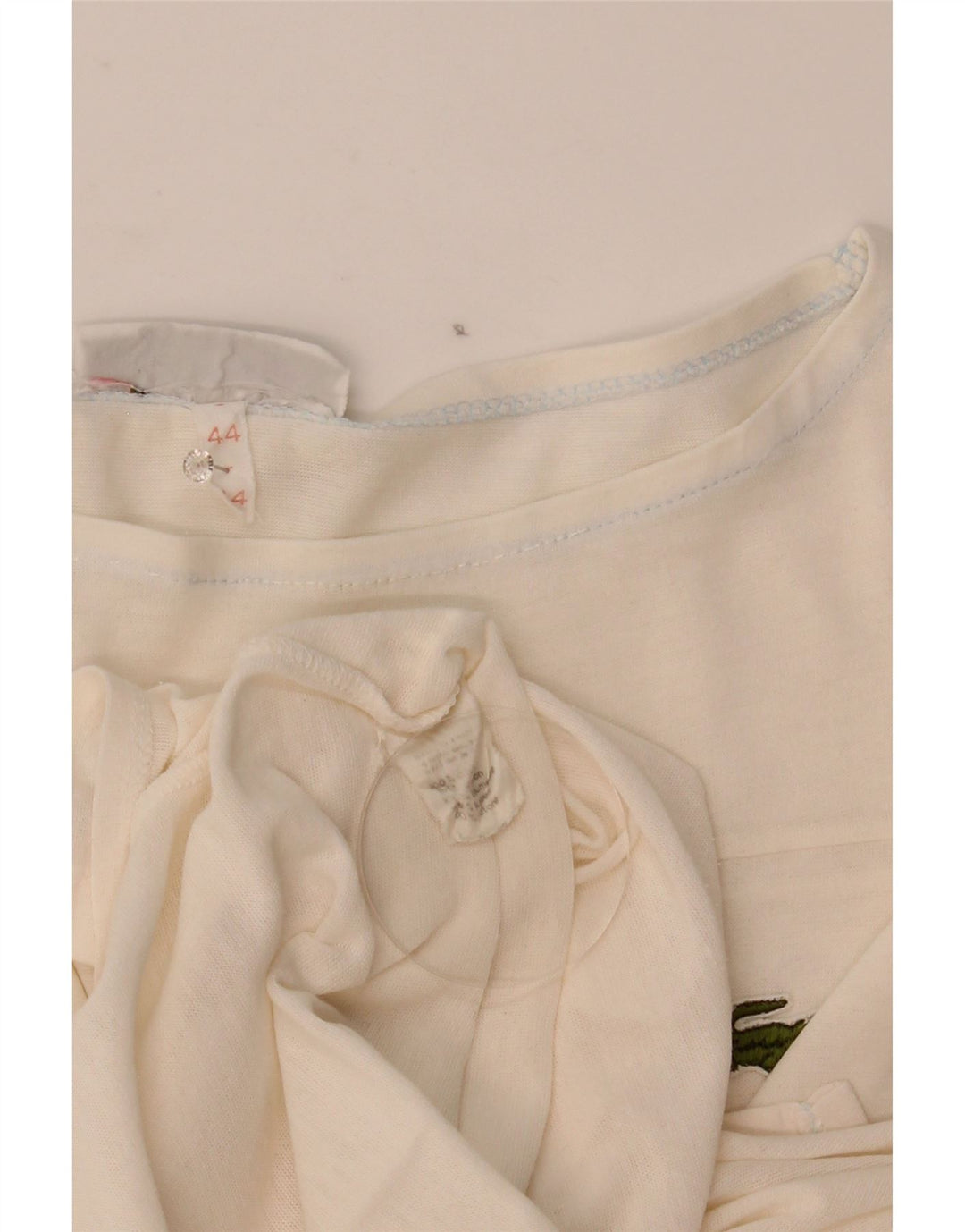 Lacoste Damen T-Shirt Top Größe 44 Große weiße Baumwolle
