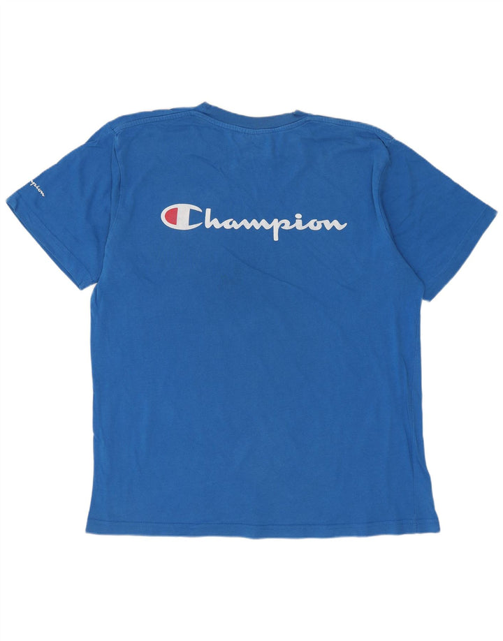 CHAMPION Herren-T-Shirt mit Grafik, groß, aus blauer Baumwolle