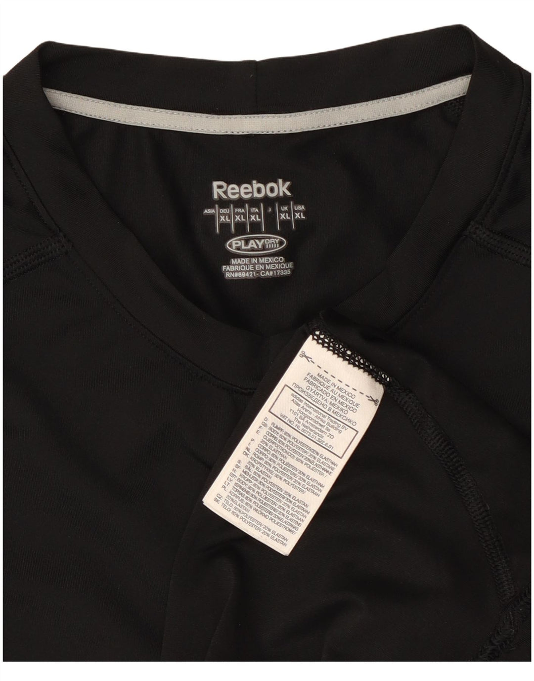 Reebok Herren T-Shirt Top XL Schwarz Polyester