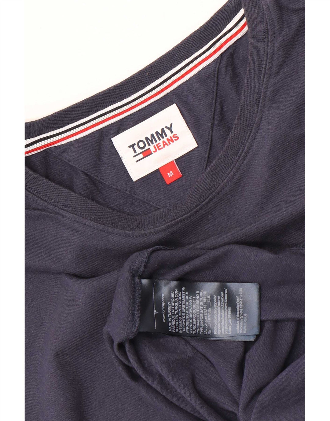 Tommy Hilfiger Herren-T-Shirt-Oberteil aus Baumwolle in mittlerem Marineblau