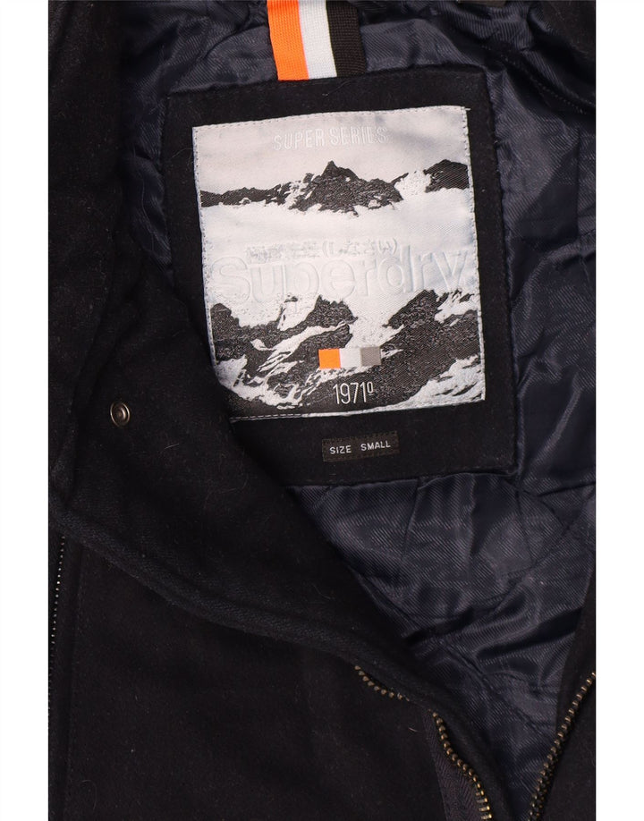 Superdry Herren-Parka mit Kapuze, UK 36, Größe S, marineblaue Wolle