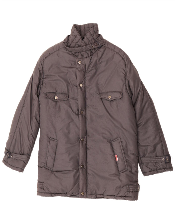 Sale E Pepe Herren Wattierter Mantel UK 36 Small Grau Polyester