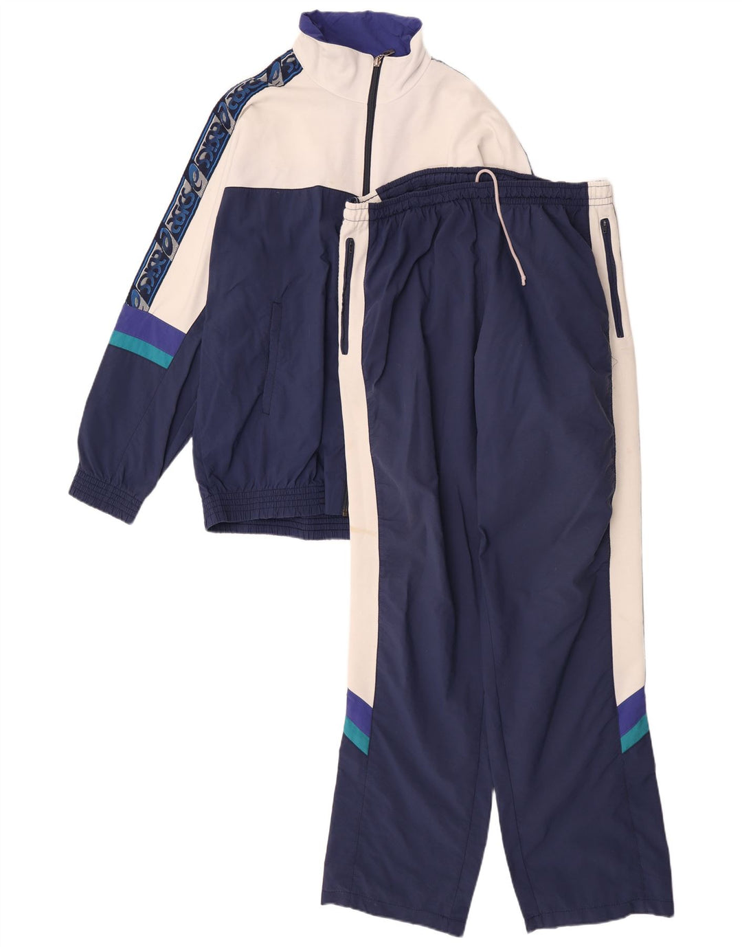 Asics Herren-Trainingsanzug mit Grafik, IT 52, groß, Marineblau, Farbblock