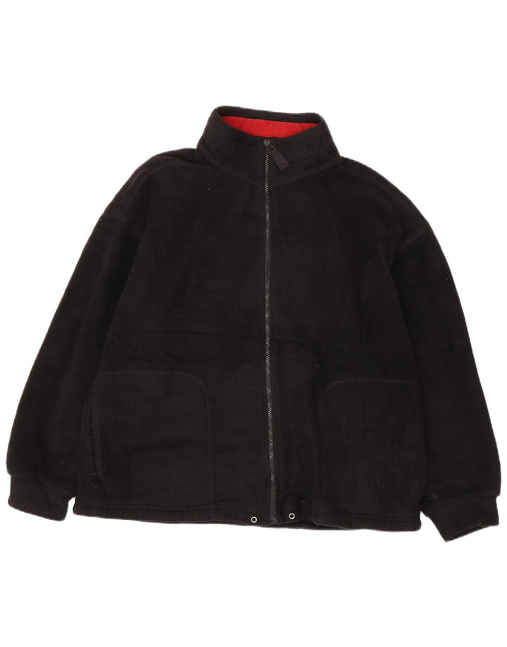 Marks & Spencer Damen-Fleecejacke in Übergröße, Größe UK 16, Größe L, Schwarz, Polyester