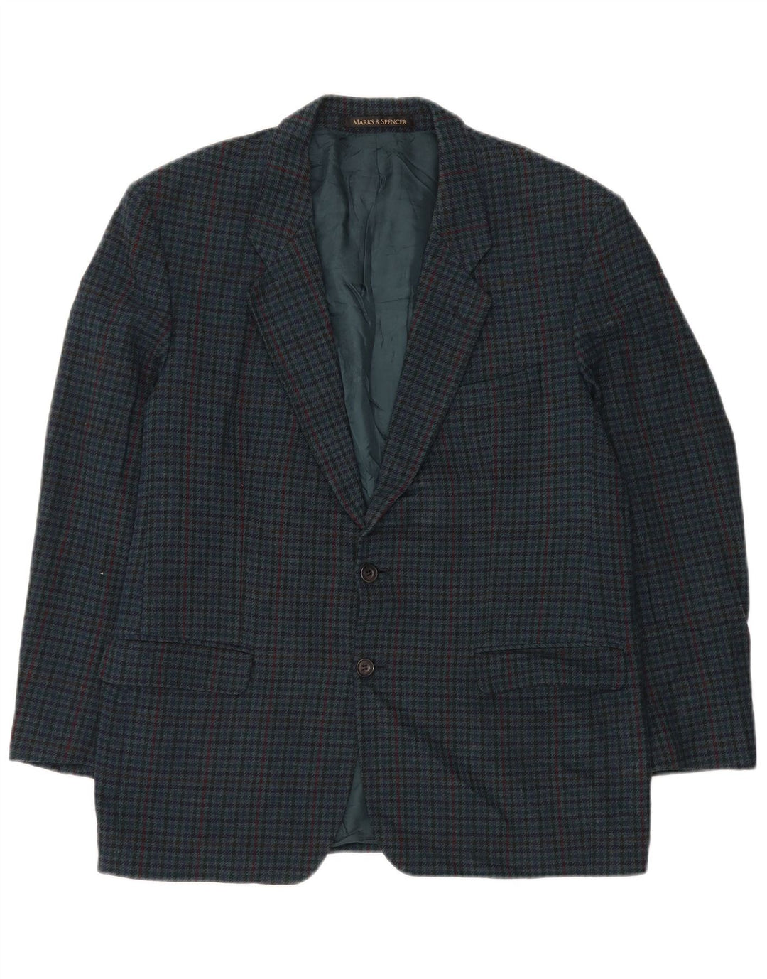 Marks & Spencer Herren St. Michael Blazer Jacke UK 44 XL Grüner Hahnentritt