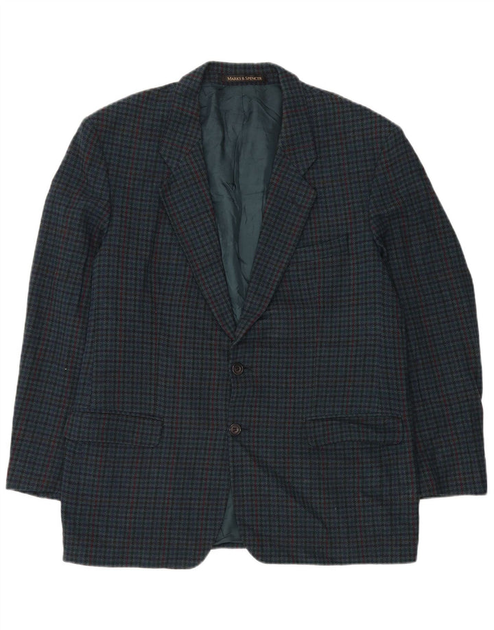 Marks & Spencer Herren St. Michael Blazer Jacke UK 44 XL Grüner Hahnentritt