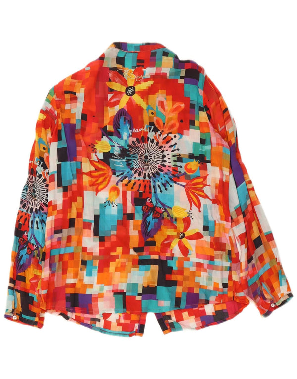 Desigual Damen Grafik-Hemdbluse UK 12 Medium Mehrfarbig Geometrisch