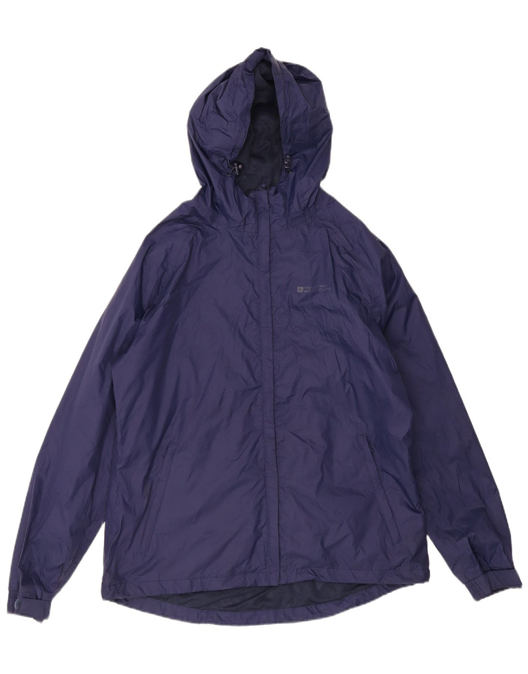 Mountain Warehouse Damen-Regenjacke mit Kapuze, UK 16, Größe L, marineblaues Nylon