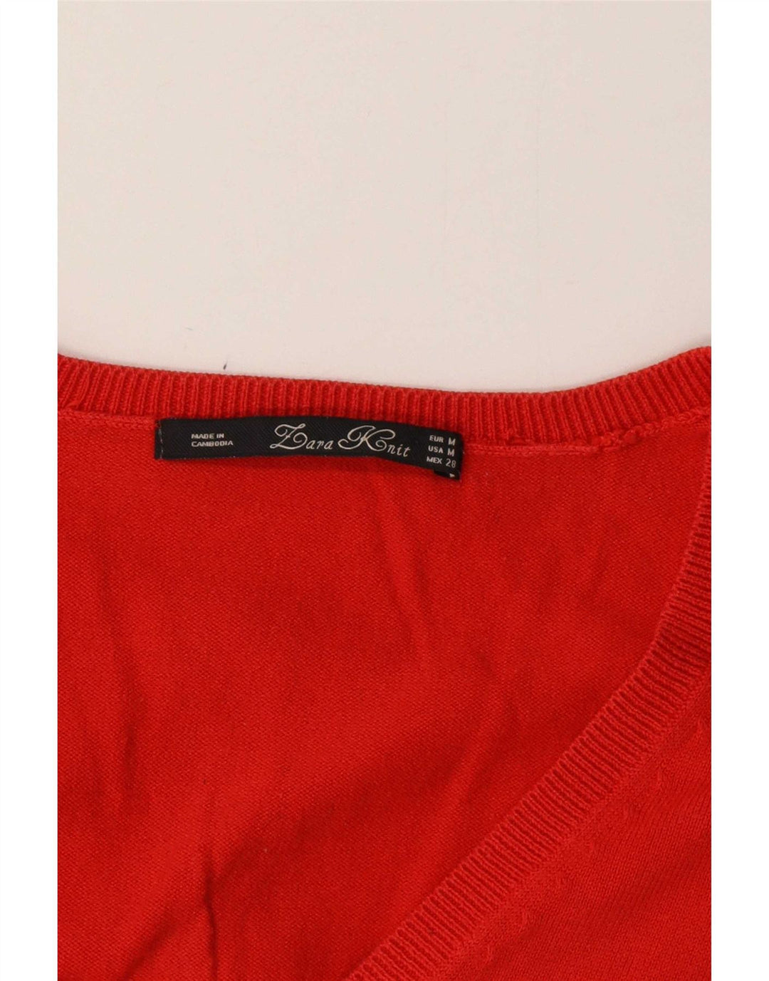 Zara Damen-Pullover mit V-Ausschnitt, Gr. 12, Mittelorange
