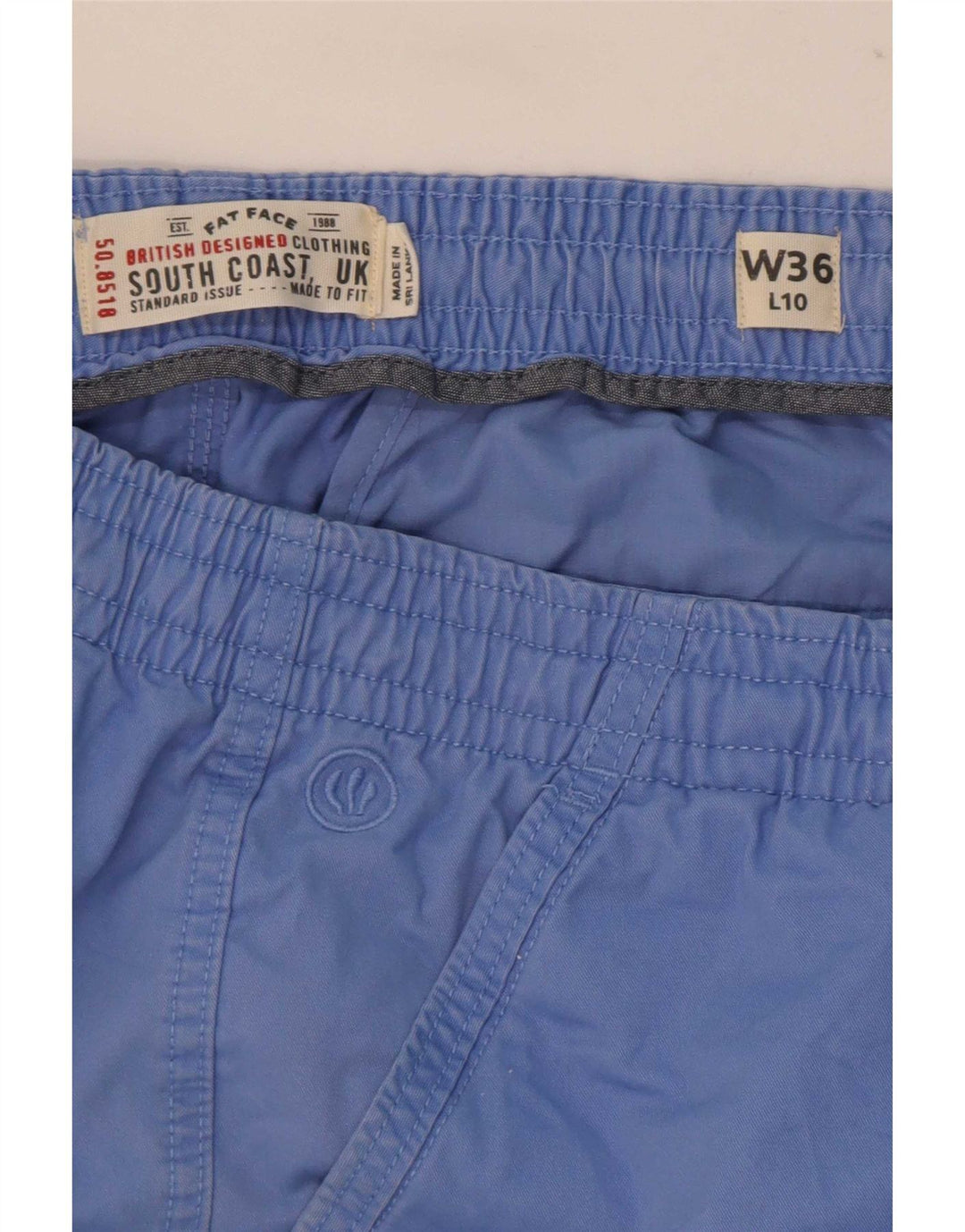 Fat Face Herren-Chinoshorts, Größe L, W36, Blau, Baumwolle