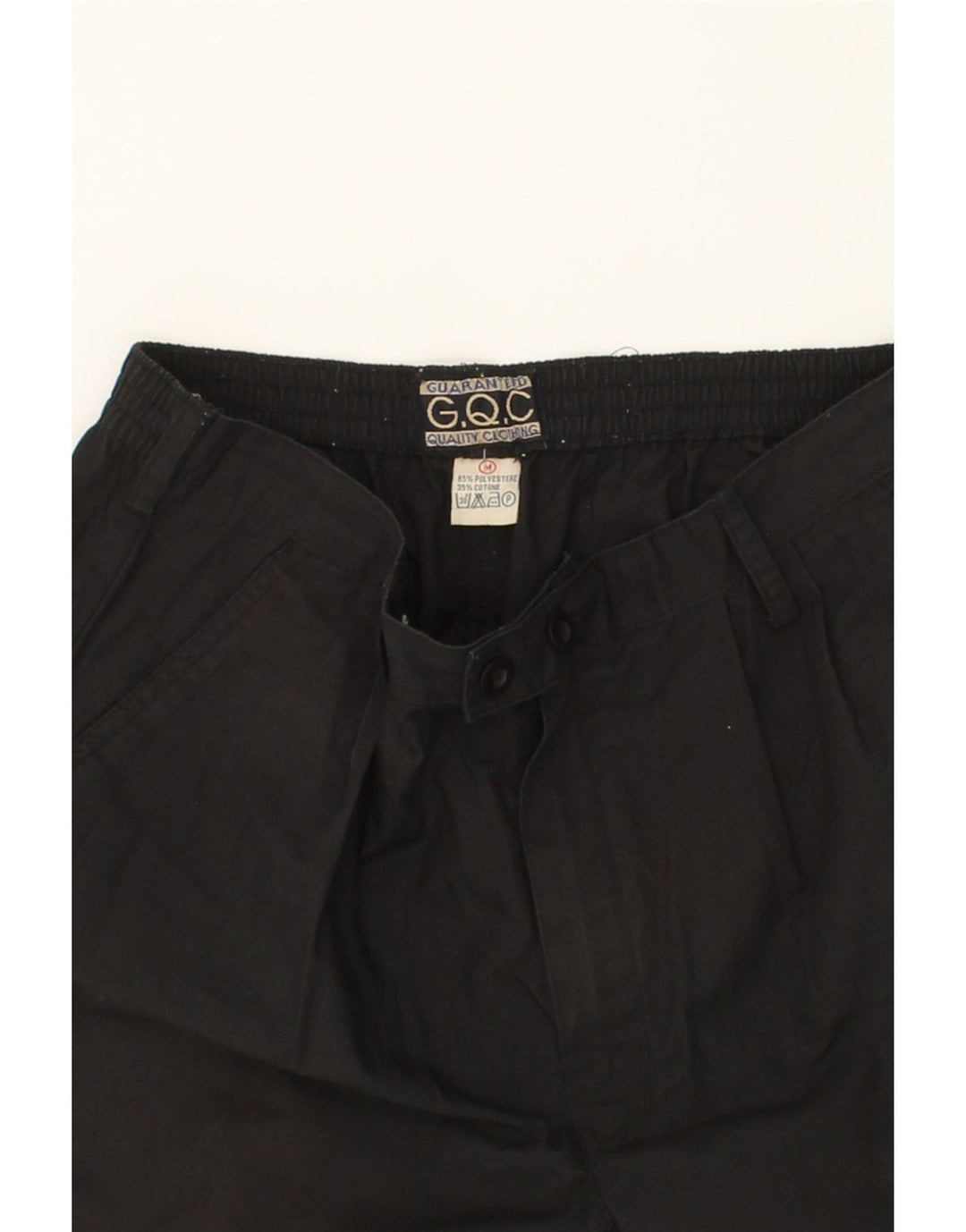 VINTAGE Womens Pegged Chino Shorts Medium W32  Black Cotton Vintage Vintage and Second-Hand Vintage from Messina Hembry 