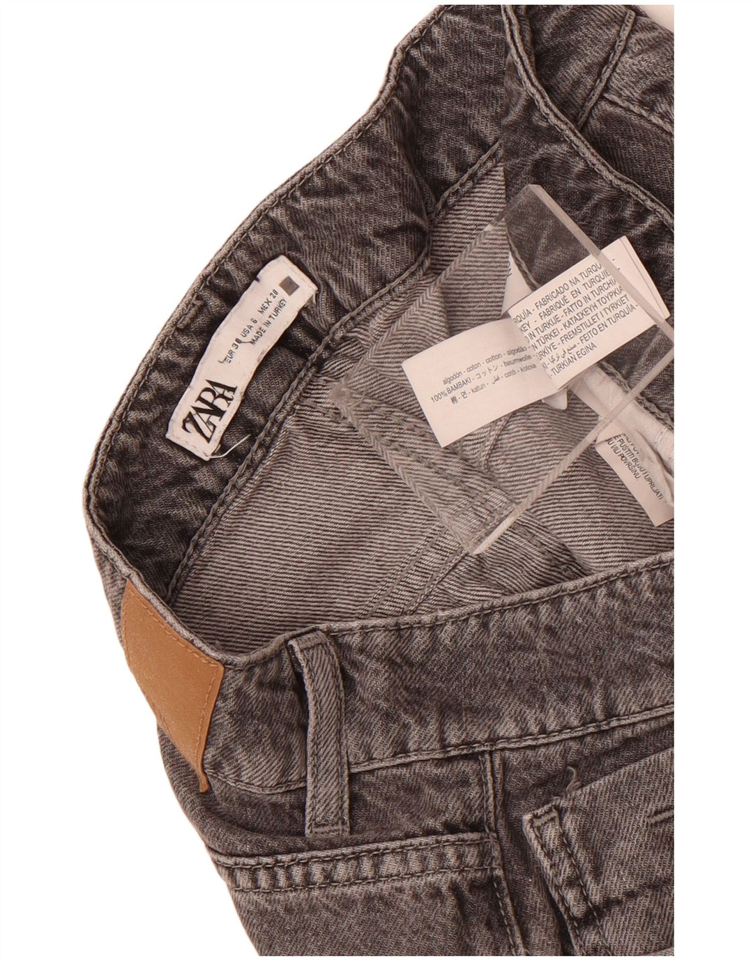 Zara Damen Straight Jeans EU 38 Small W28 L27 Graue Baumwolle