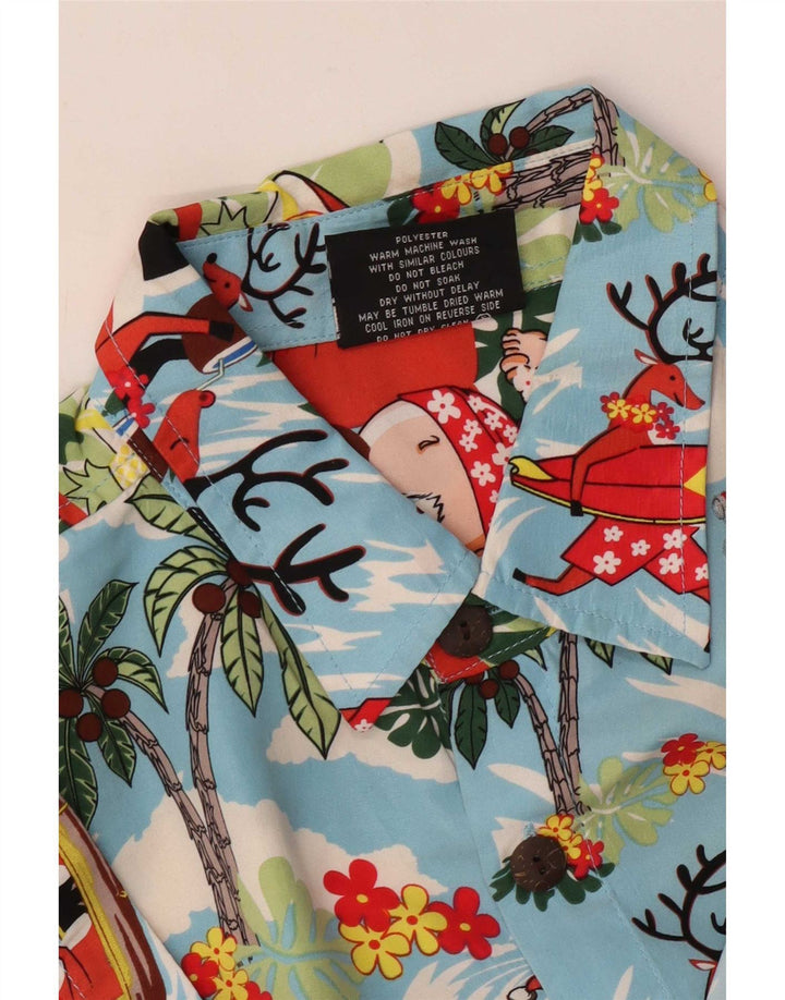 Lowes Hawaii-Kurzarmhemd für Herren, groß, blau, Polyester