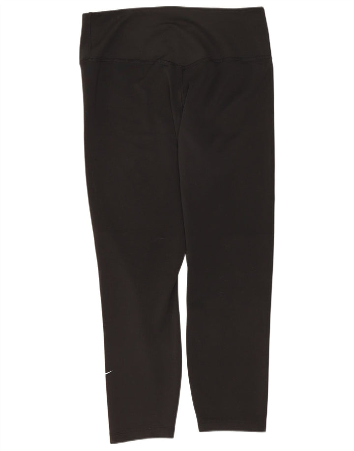 Nike Damen Dri Fit Leggings UK 12 Medium Schwarz