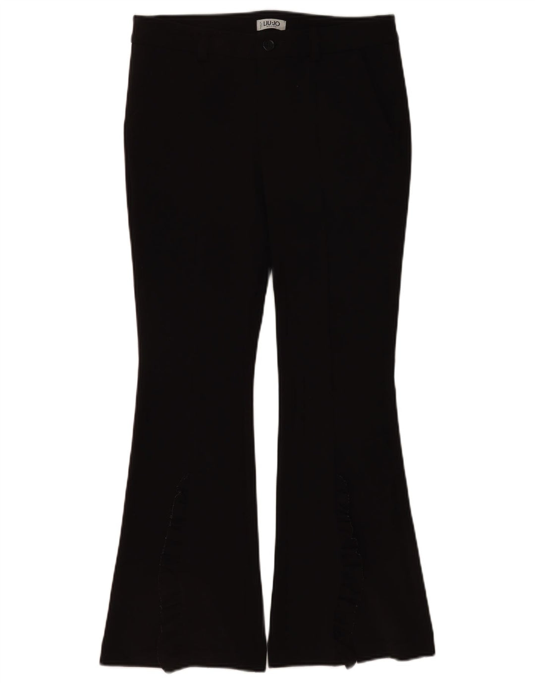 Liu Jo Damen Flare Freizeithose IT 40 Small W30 L28 Schwarz Polyester
