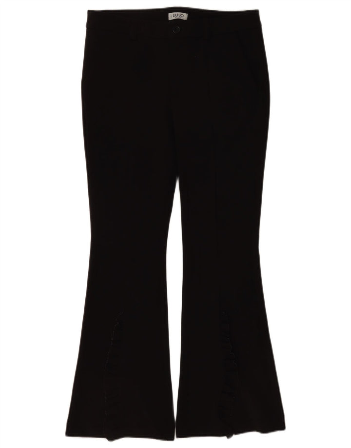 Liu Jo Damen Flare Freizeithose IT 40 Small W30 L28 Schwarz Polyester
