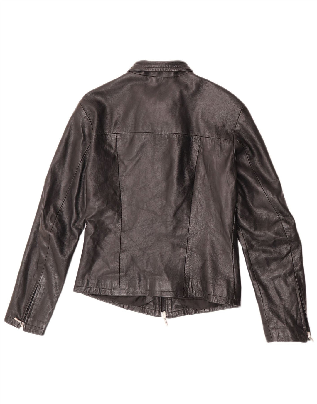 Vintage Damen Lederjacke UK 12 Mittelschwarzes Leder