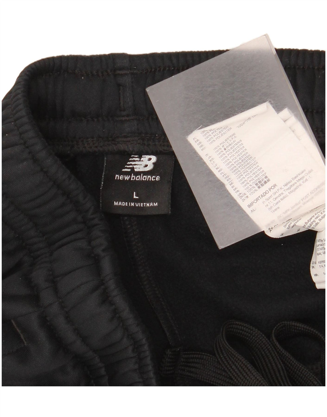 New Balance Herren-Trainingshose, Jogginghose, Größe L, Schwarz, Polyester