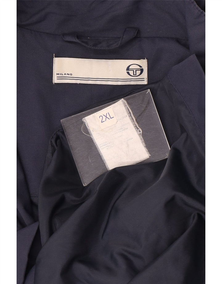 Sergio Tacchini Herren-Utility-Jacke UK 44 2XL Marineblaues Nylon
