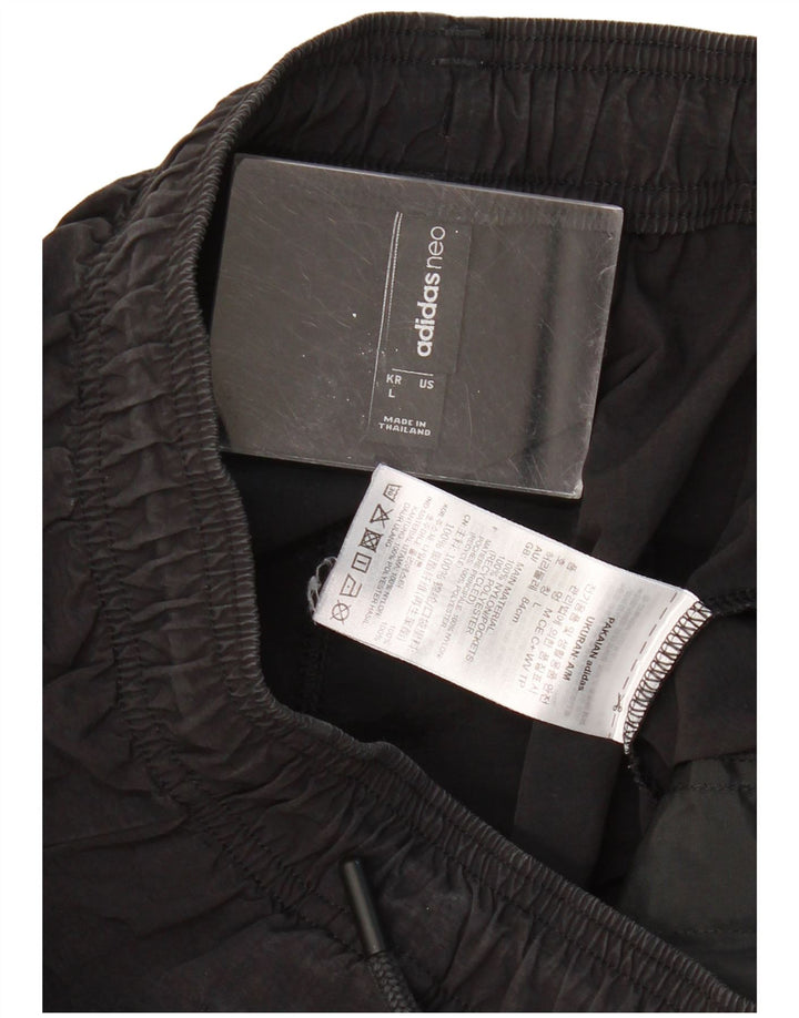 ADIDAS Damen Trainingshose Jogger UK 14 Large Schwarz Polyester