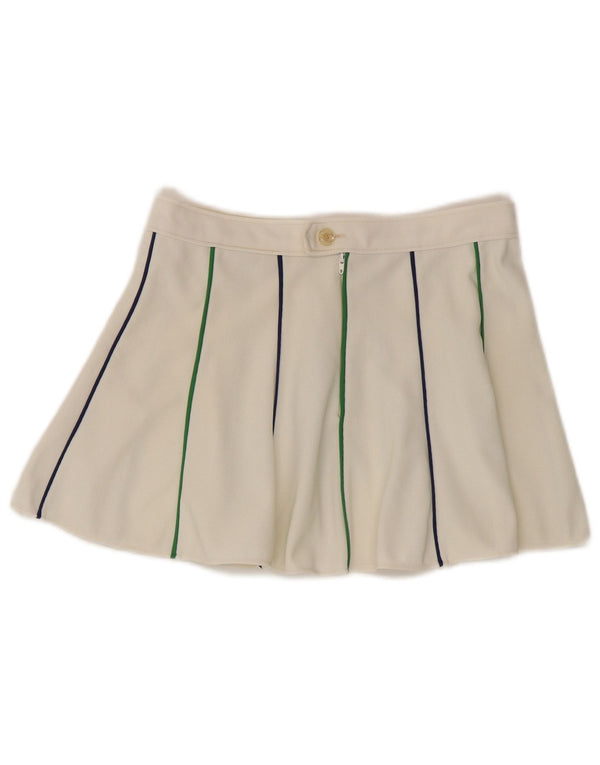 Vintage Damen Tennisrock UK 12 Medium Weiß gestreift