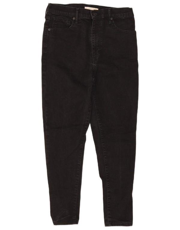 Levi's Damen Mile High Crop Super Skinny Jeans W32 L25 Schwarze Baumwolle