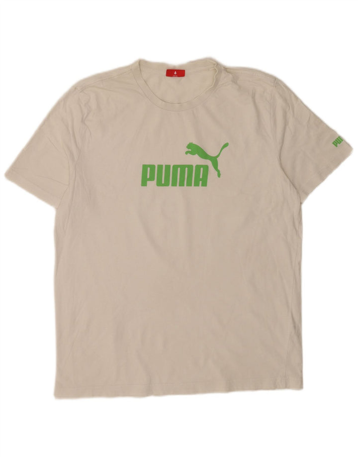 Puma Herren T-Shirt mit Grafik, Größe L, Weiß