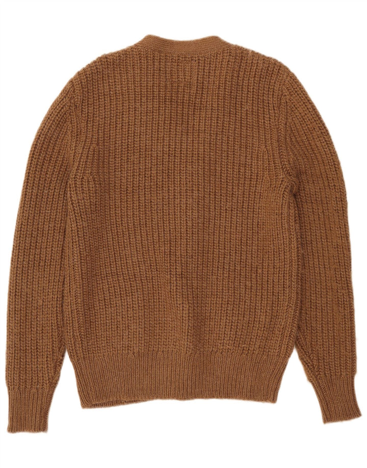 All Saints Herren-Strickjacke aus mittelbraunem Acryl