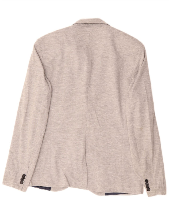 Zara Herren 2-Knopf-Blazerjacke UK 42 XL Graues Polyester
