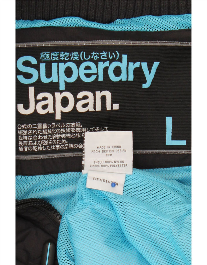 Superdry Herren Regenjacke UK 40 Large Schwarz Nylon