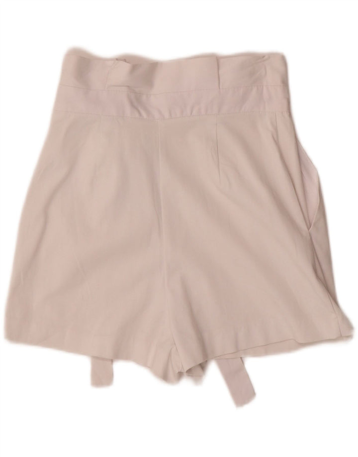 Zara Damen-Shorts mit hoher Taille, Größe S, Größe W26, weiße Baumwolle