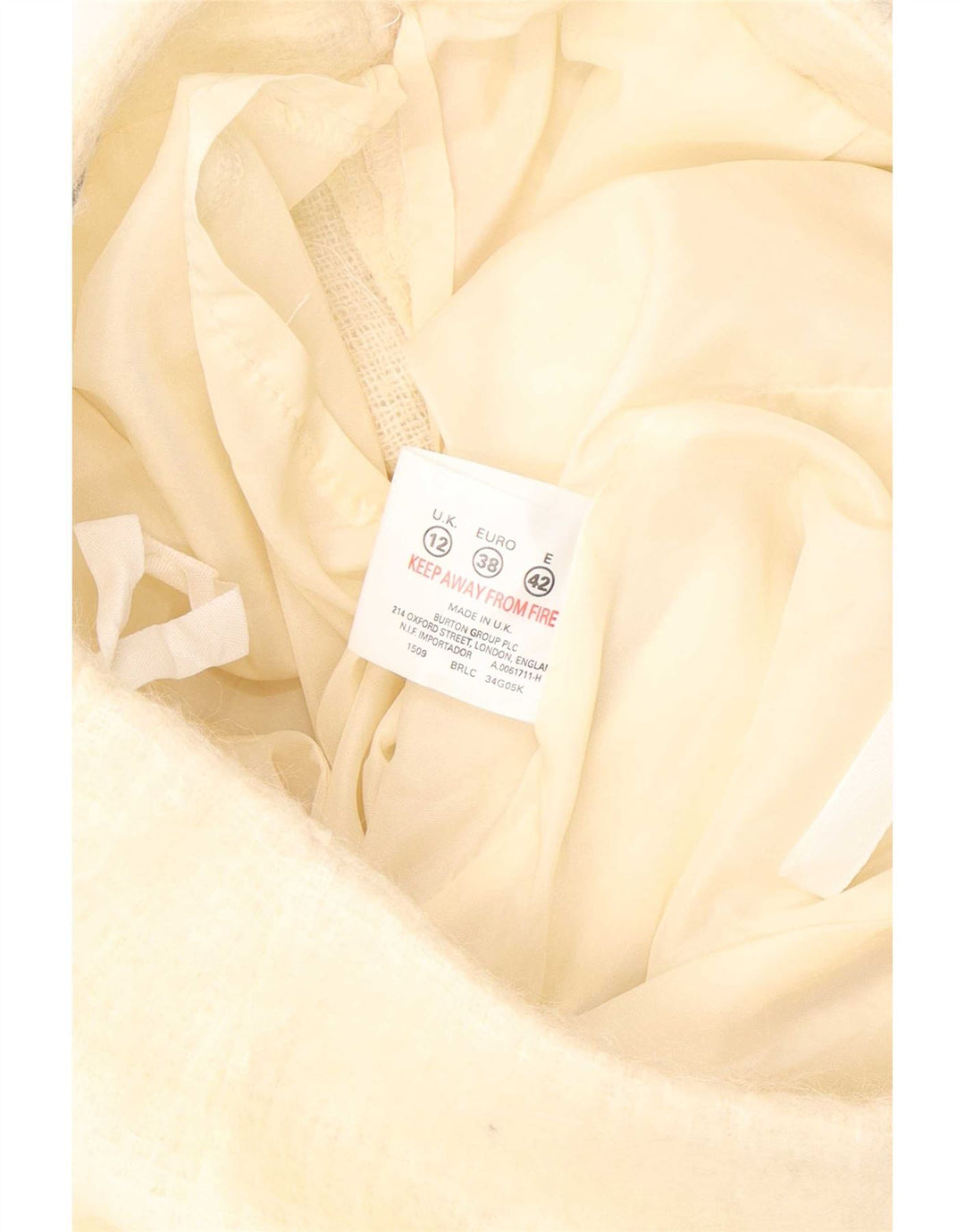 Topshop Damen-Strick-Minirock UK 12 Medium W28 Beige Wolle