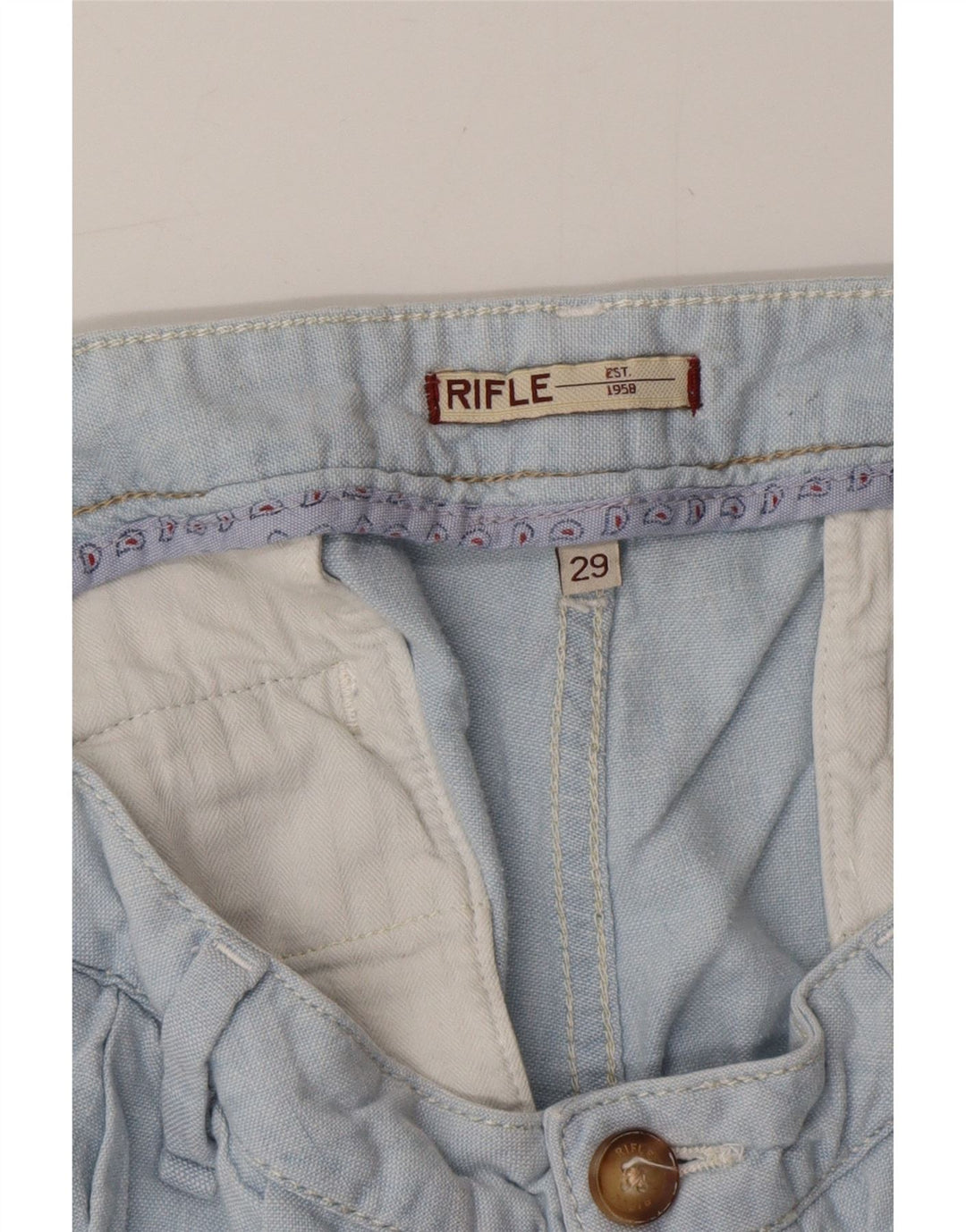 RIFLE Womens Pegged Chino Shorts W29 Medium Blue