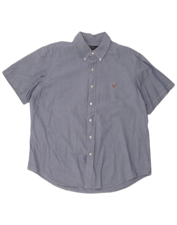 Polo Ralph Lauren Mens Short Sleeve Shirt XL Blue Cotton