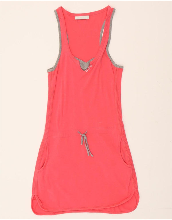 Champion Damen Ärmelloses T-Shirt-Kleid UK 12 Mittelrosa Baumwolle