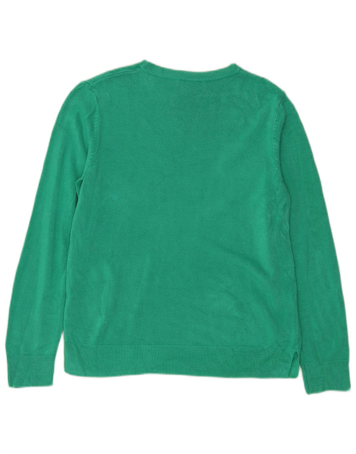 Marks & Spencer Damen Pullover mit Rundhalsausschnitt, UK 14, Mittelgrün, Acryl